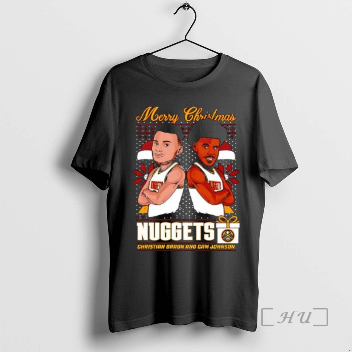 Trending Denver Nuggets Christmas Braun Johnson Graphic T-Shirts, Hoodie, Sweatshirt | AU18TeeNovaLab.com
