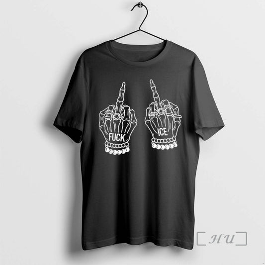 Trending Fuck Ice Middle Finger Skull Hand T-Shirts, Hoodie, Sweatshirt | AU18TeeNovaLab.com