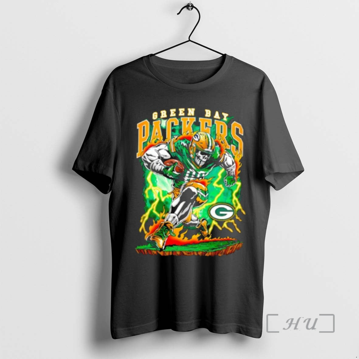 Trending Green Bay Rush Football Skeleton Graphic T-Shirts, Hoodie, Sweatshirt | AU18TeeNovaLab.com