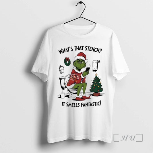 Trending Grinch Santa Whats That Stench It Smells Fantastic T-Shirts, Hoodie, Sweatshirt | AU18TeeNovaLab.com