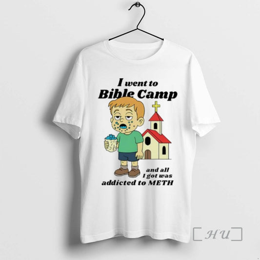Trending I Went To Bible Camp And All I Got Was Addicted To Meth Premium T-Shirts, Hoodie, Sweatshirt | AU18TeeNovaLab.com