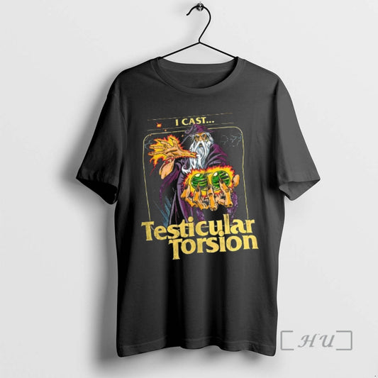 Trending I Cast Testicular Torsion Wizard Cartoon Meme Retro T-Shirts, Hoodie, Sweatshirt | AU18TeeNovaLab.com