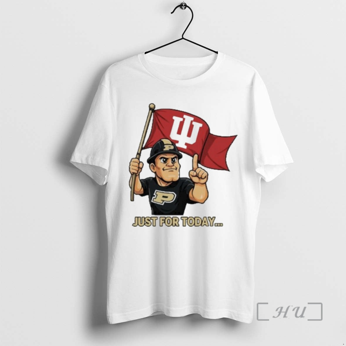 Trending Iu Football Just For Today Purdue Pete With Flag T-Shirts, Hoodie, Sweatshirt | AU18TeeNovaLab.com