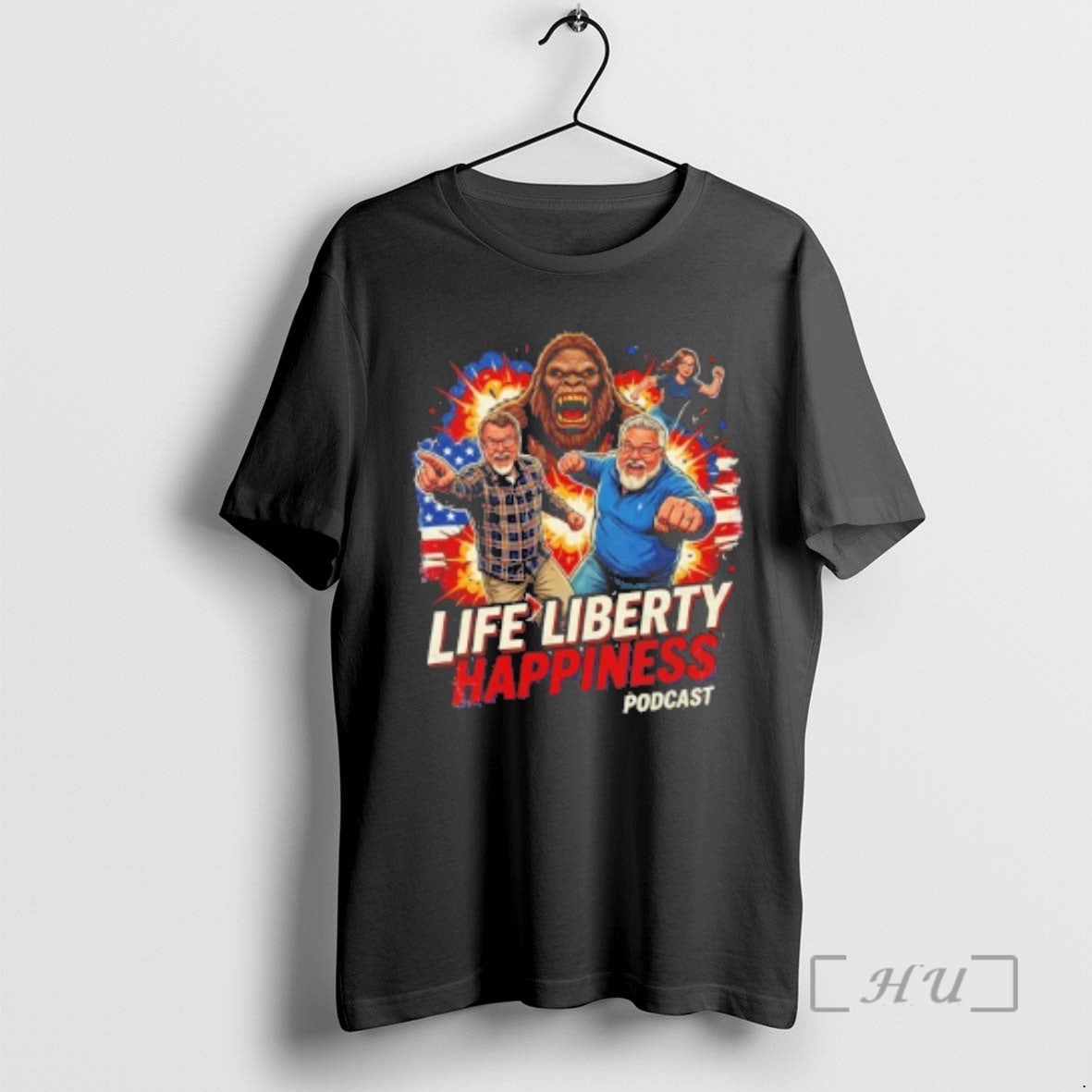Trending Life Liberty Happiness Bigfoot Team T-Shirts, Hoodie, Sweatshirt | AU18TeeNovaLab.com