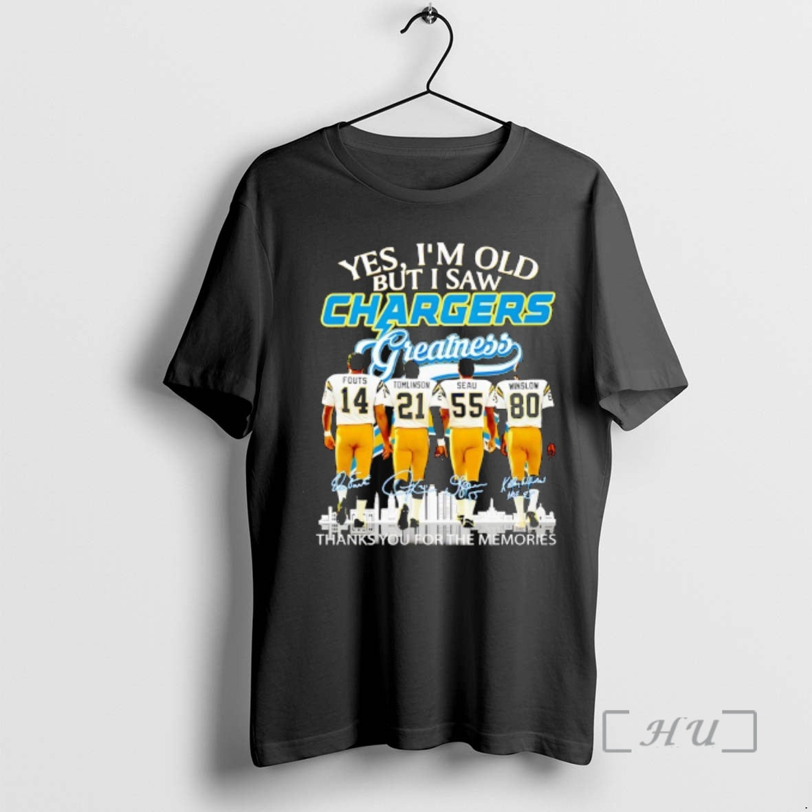 Trending Los Angeles Chargers Yes Im Old But I Saw Greatness Thank You For The T-Shirts, Hoodie, Sweatshirt