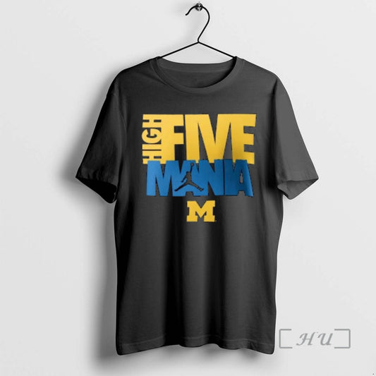Trending Michigan Wolverines High Five Mania Circle Black T-Shirts, Hoodie, Sweatshirt | AU18TeeNovaLab.com
