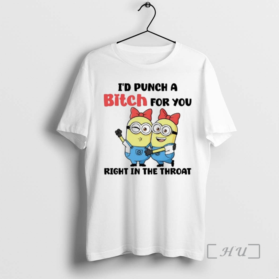 Trending Minions Id Punch A Bitch For You Right In The Throat Premium T Shirts Hoodie, Sweatshirt | AU18TeeNovaLab.com