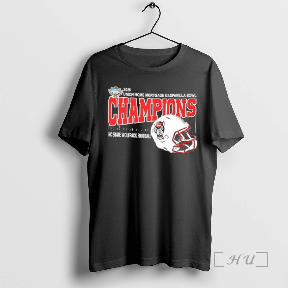 Trending Nc State Wolfpack 2025 Union Home Mortgage Gasparilla Bowl Champions Mascot 2 Sided Premium T-Shirts, Hoodie,...