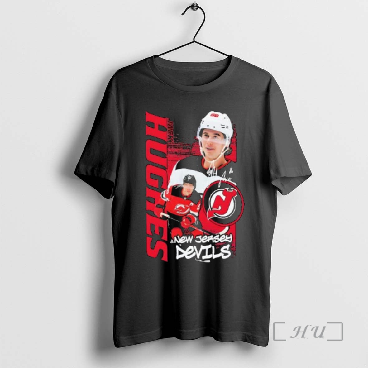 Trending New Jersey Devils Jack Hughes Playmaker Signature T-Shirts, Hoodie, Sweatshirt | AU18TeeNovaLab.com
