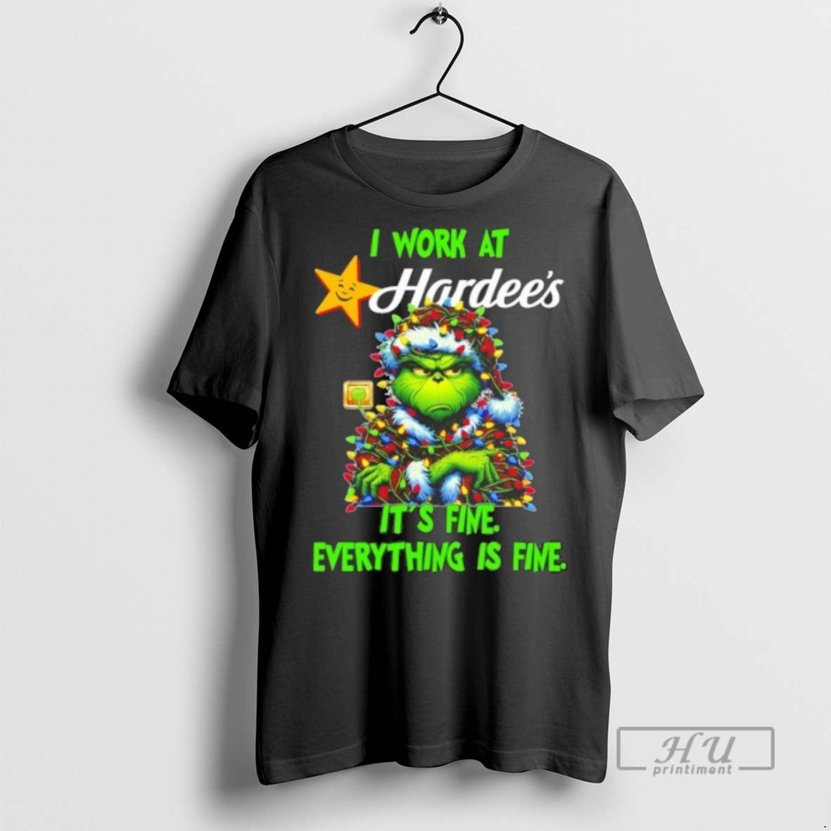 Trending Officials Grinch Santa I Work At Hardees Its Fine Everything Is Fine Christmas Lights