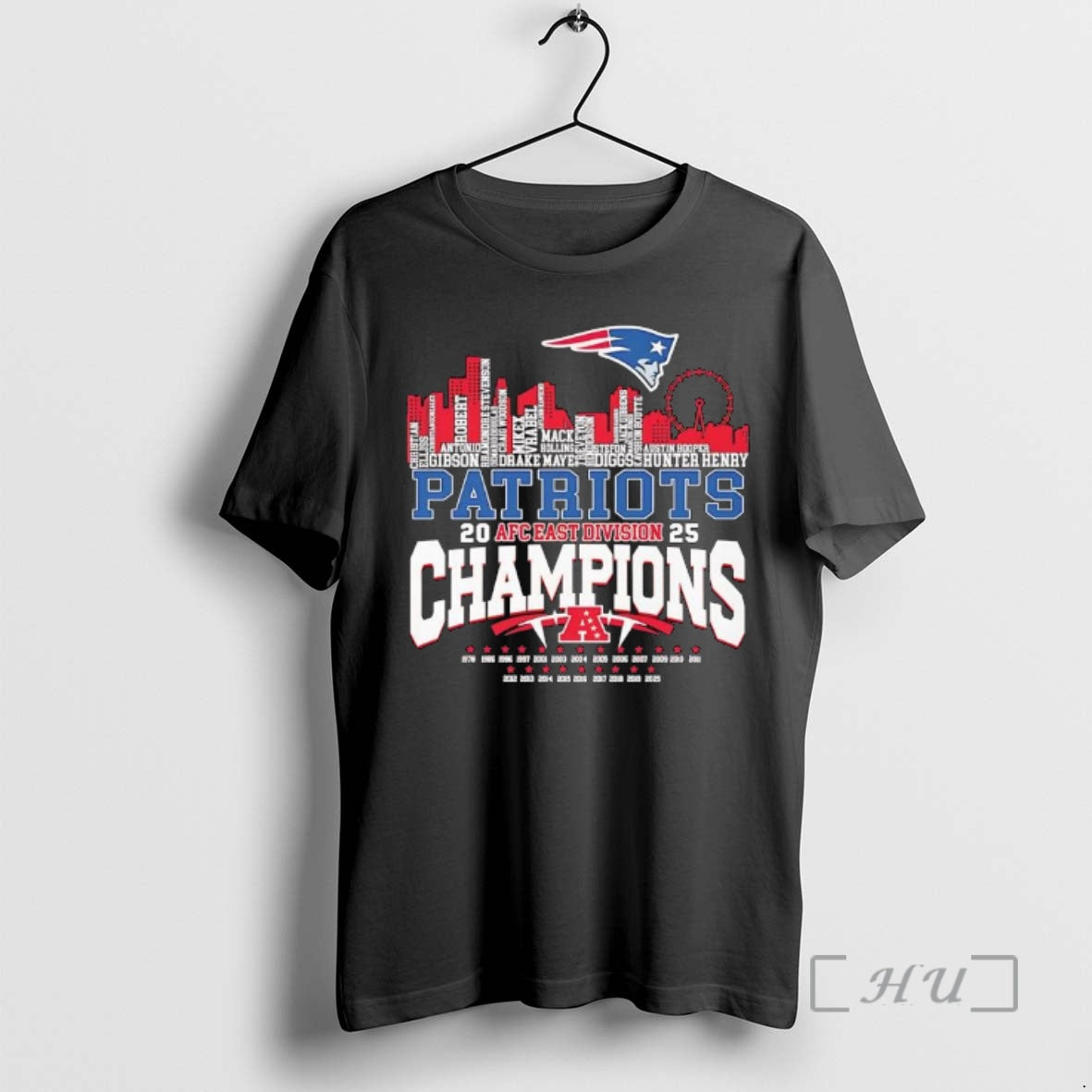 Trending Patriots 2025 Afc East Division Champions Skyline Name Palyers T-Shirts, Hoodie, Sweatshirt | AU18TeeNovaLab.com