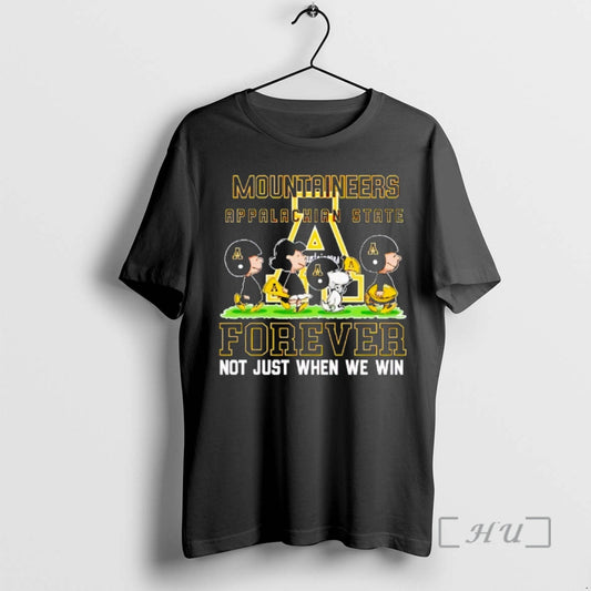 Trending Peanuts Appalachian State Mountaineers Forever Not Just When We Win Premium T Shirts Sweater Hoodie, Sweatshirt