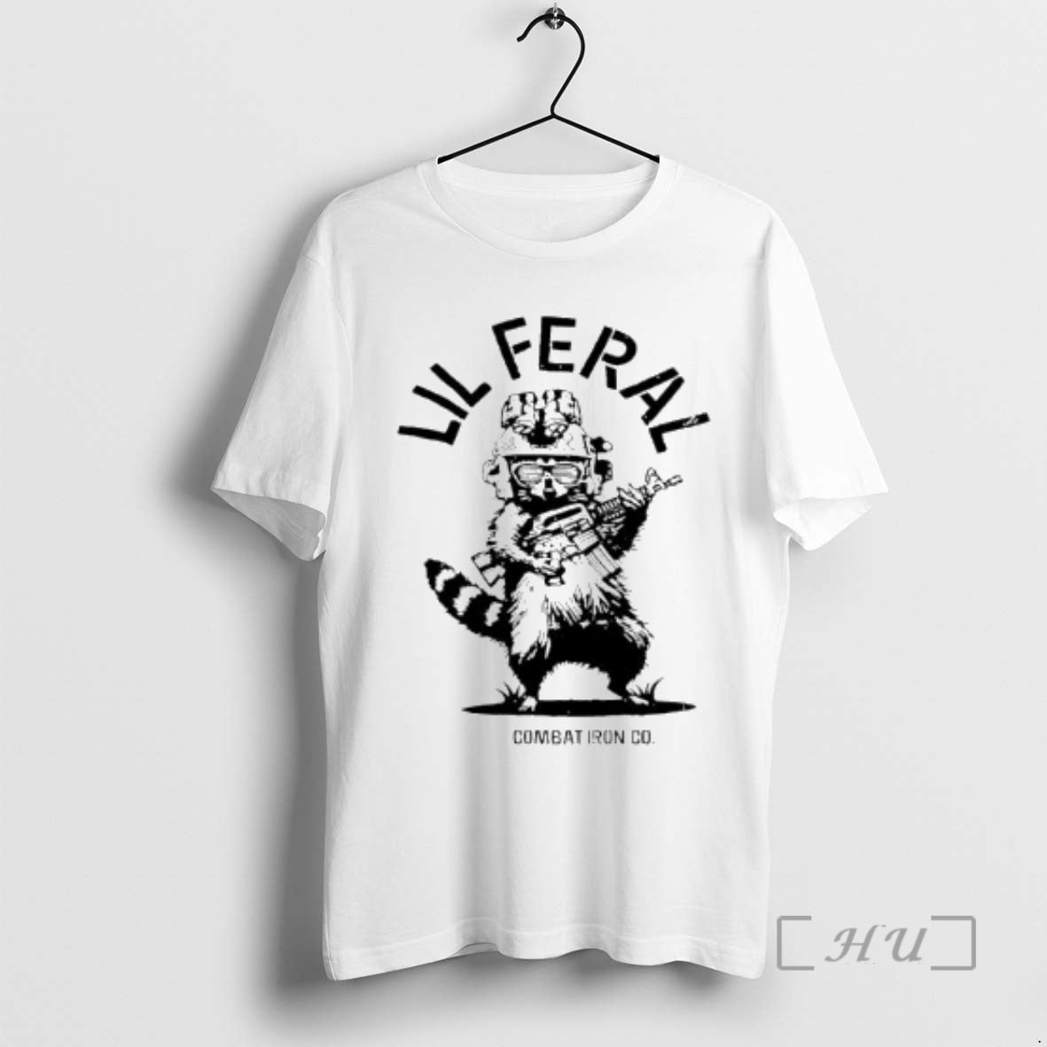 Trending Raccoon Lil Feral Combat Iron T-Shirts, Hoodie, Sweatshirt | AU18TeeNovaLab.com