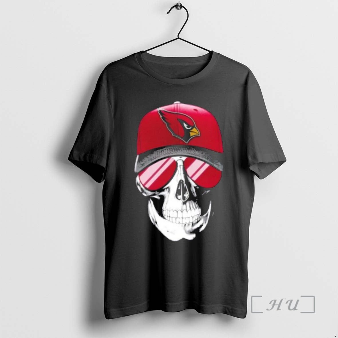Trending Skull Wearing A Cap And Smile Arizona Cardinals Fans T-Shirts, Hoodie, Sweatshirt | AU18TeeNovaLab.com