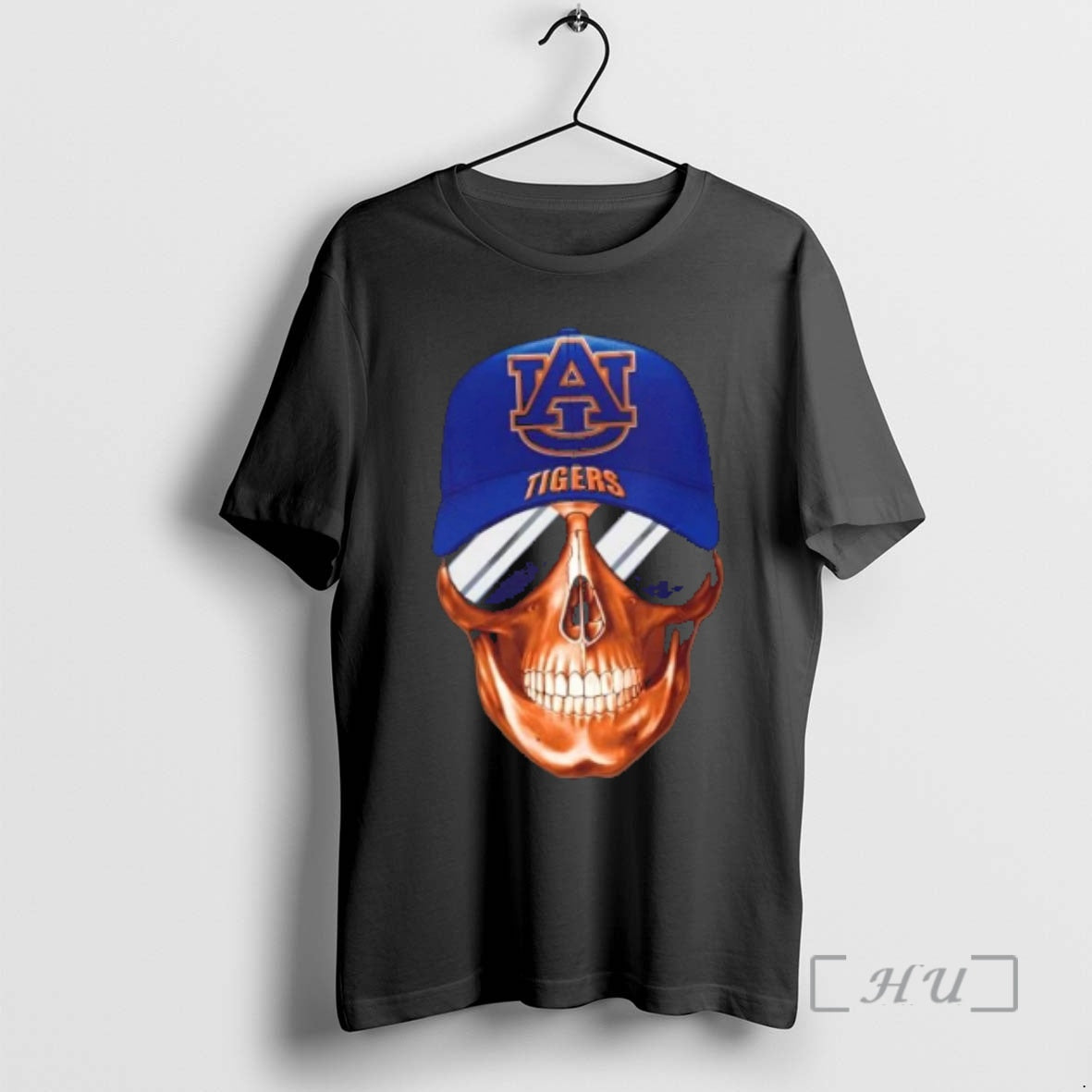 Trending Skull Wearing A Cap And Smile Auburn Tigers Fans T-Shirts, Hoodie, Sweatshirt | AU18TeeNovaLab.com