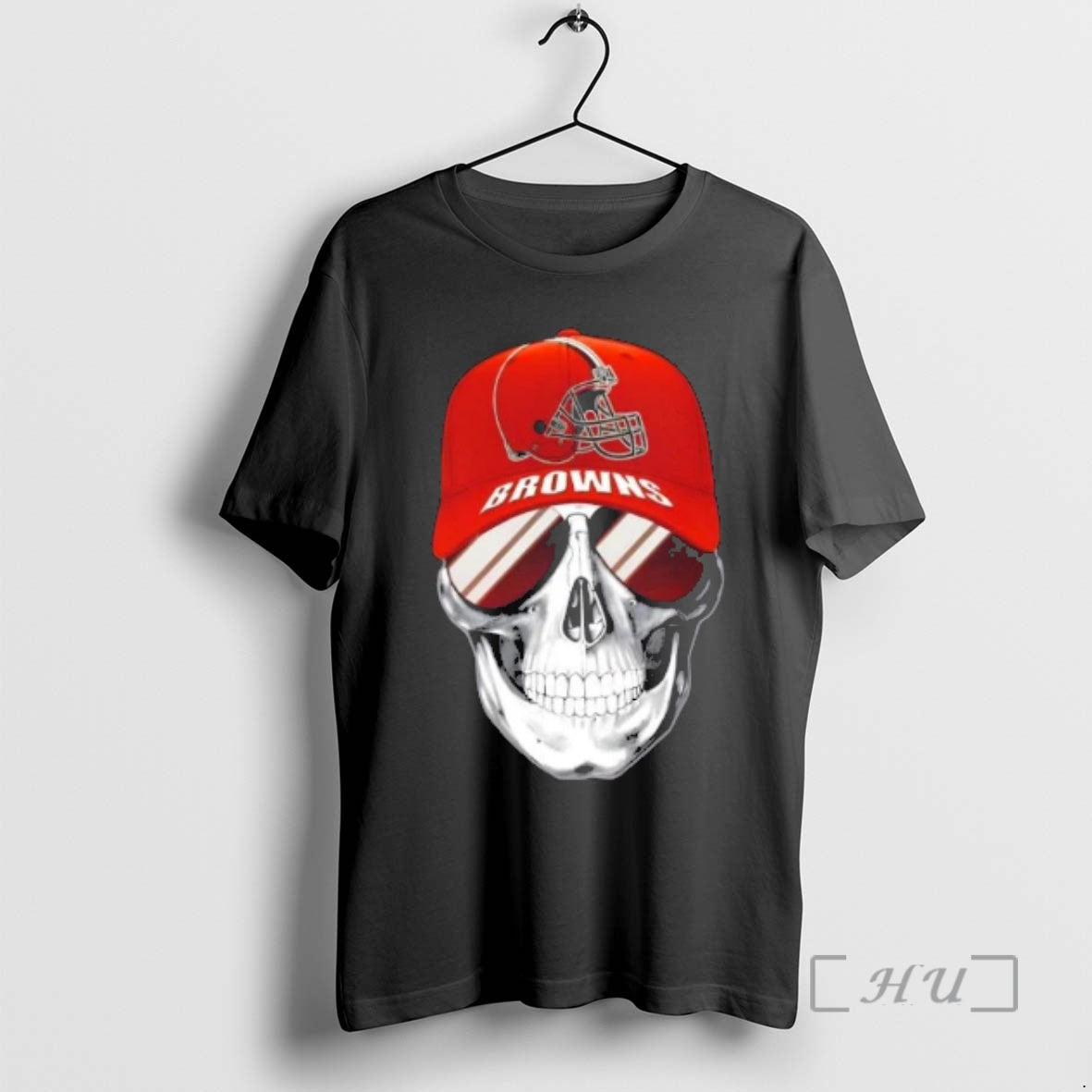 Trending Skull Wearing A Cap And Smile Cleveland Browns Fans T-Shirts, Hoodie, Sweatshirt | AU18TeeNovaLab.com