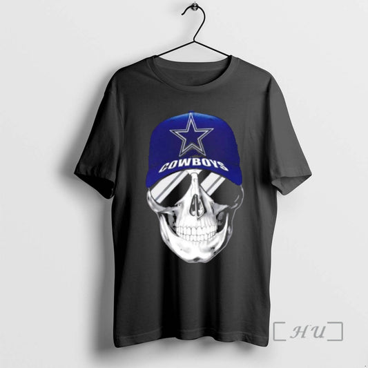 Trending Skull Wearing A Cap And Smile Dallas Cowboys Fans T-Shirts, Hoodie, Sweatshirt | AU18TeeNovaLab.com
