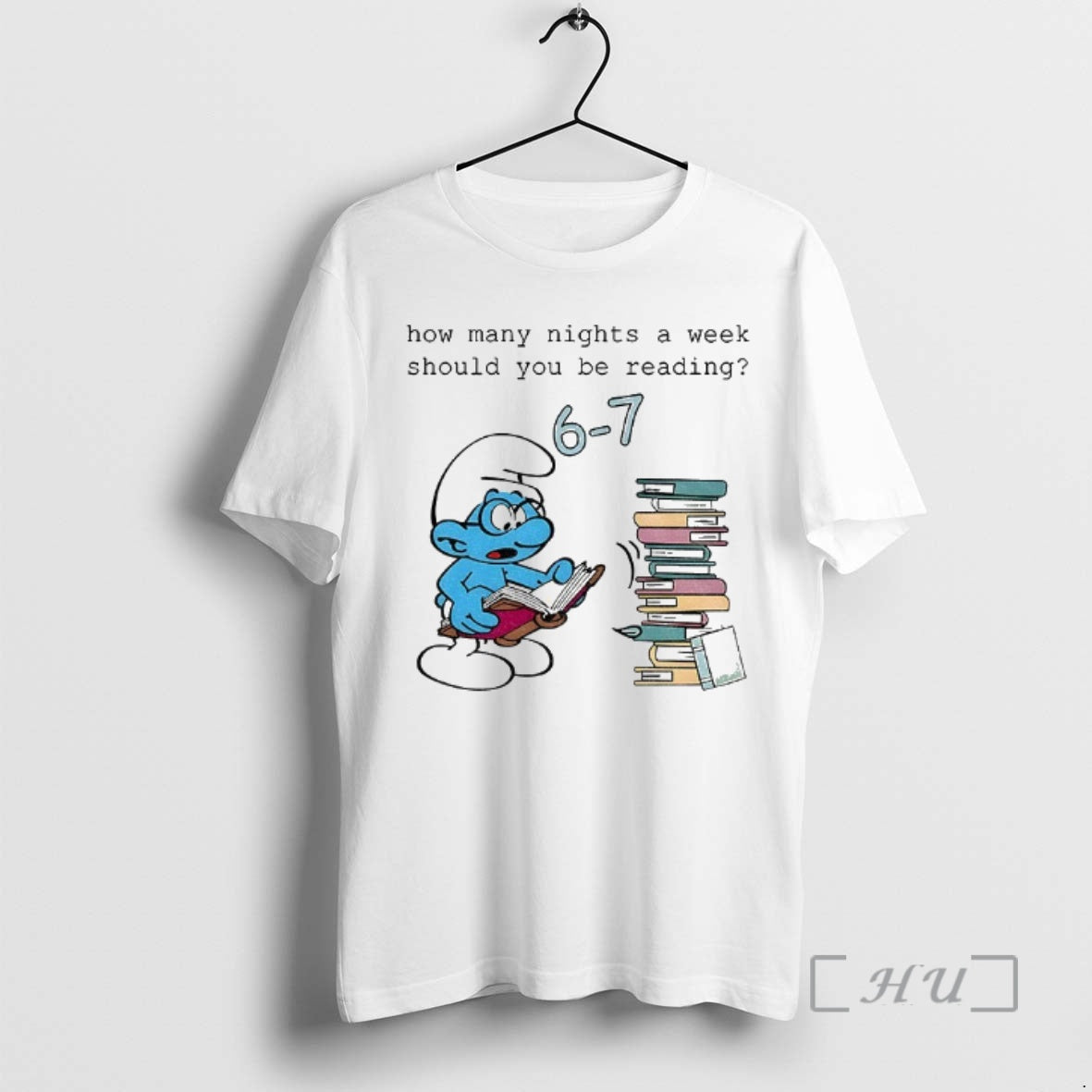 Trending Smurf How Many Nights A Week Should You Be Reading 6 7 Premium T-Shirts, Hoodie, Sweatshirt | AU18TeeNovaLab.com