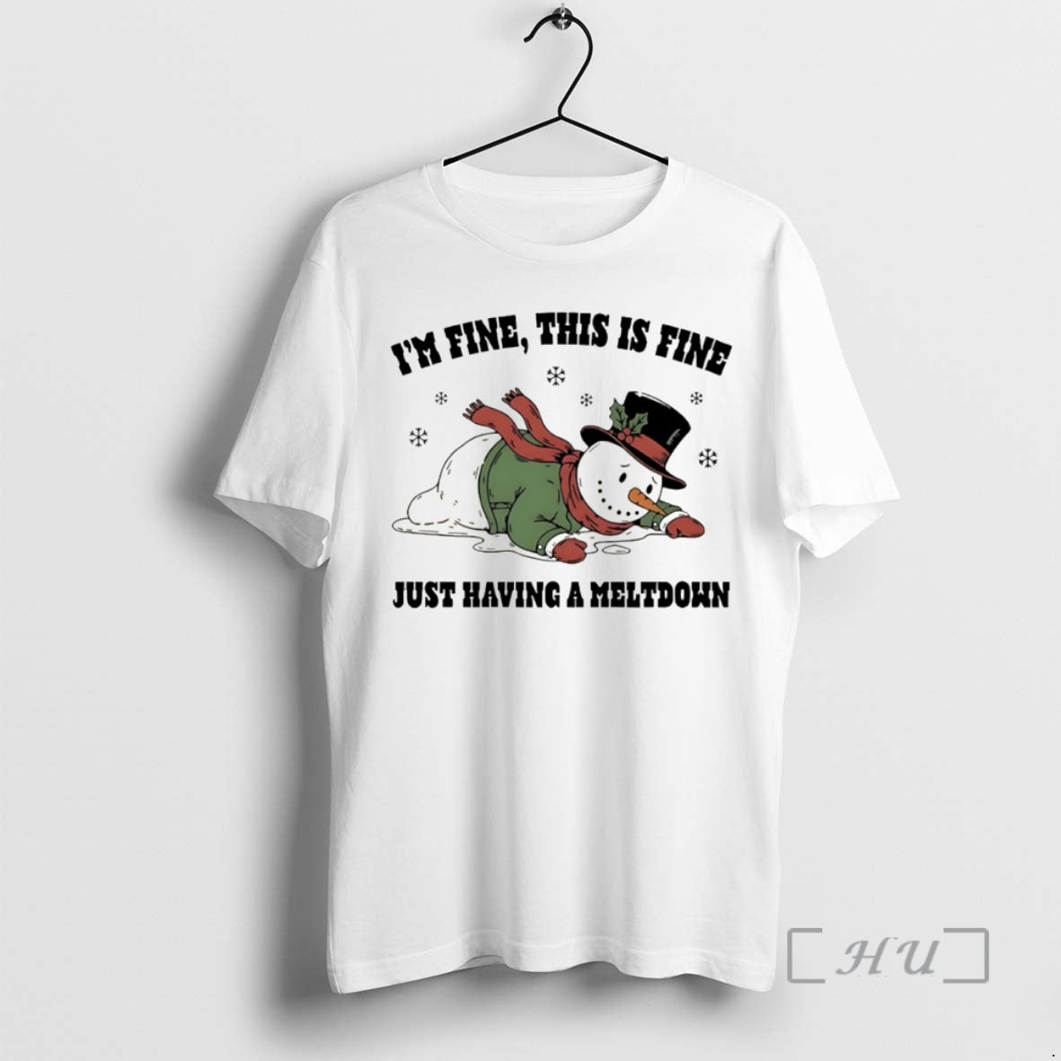 Trending Snowman Im Fine This Is Fine Just Having A Meltdown Circle Premium T Shirts Hoodie, Sweatshirt | AU18TeeNovaLab.com