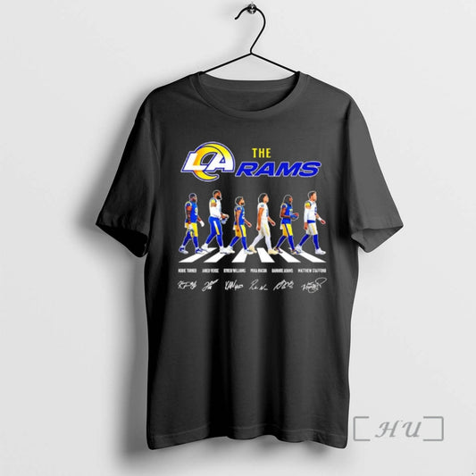 Trending The La Rams Featuring Player Signatures And Names Abbey Road Premium T Shirts Sweater Hoodie, Sweatshirt