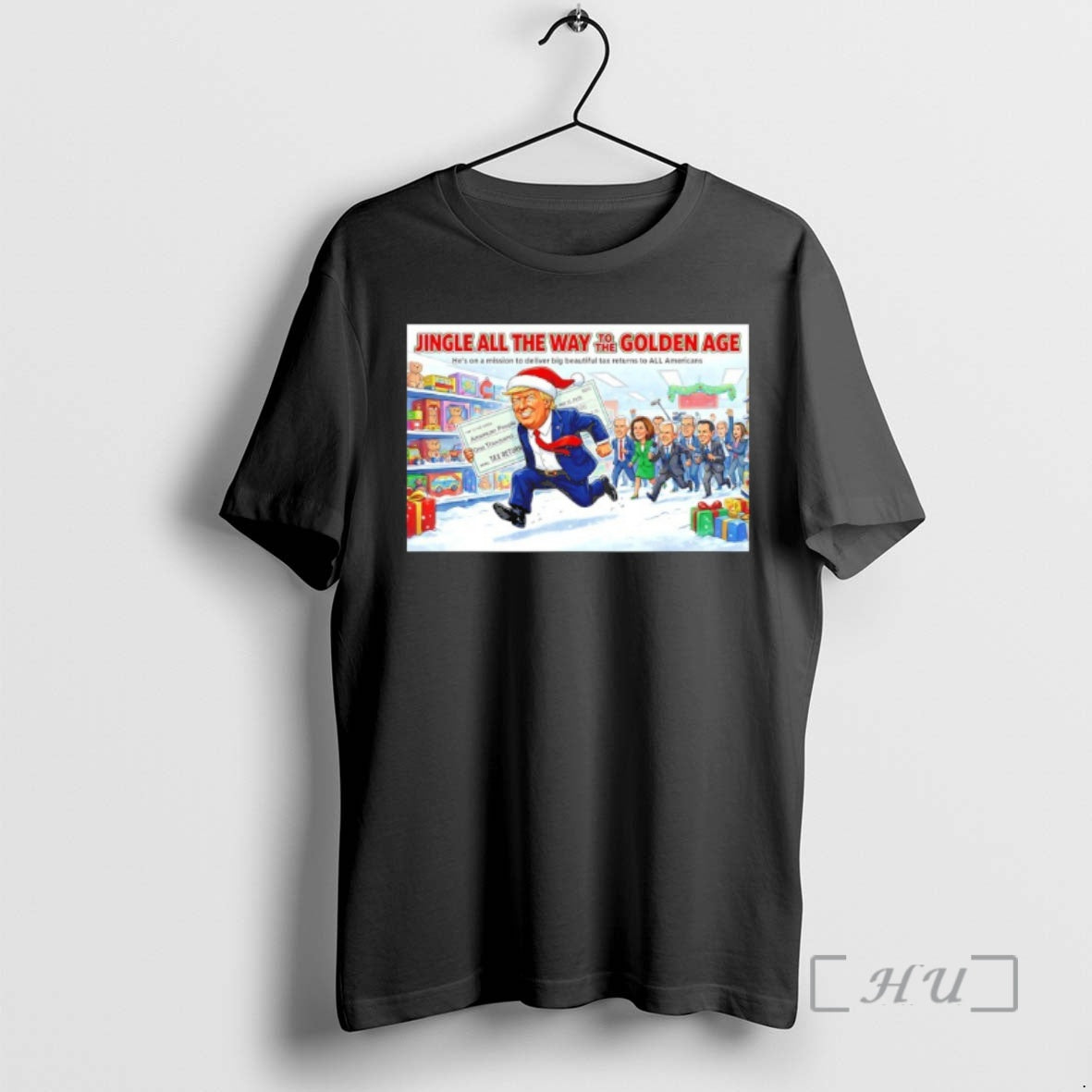 Trending Trump Santa Jingle All The Way To The Golden Age Premium T Shirts Sweater Hoodie, Sweatshirt | AU18TeeNovaLab.com