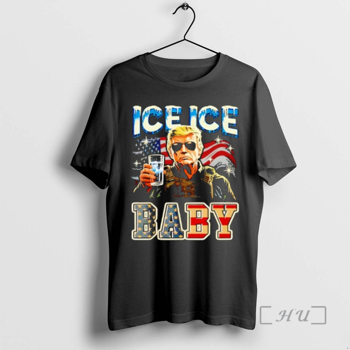 Trending Vintage Ice Baby Funny Trump T-Shirts, Hoodie, Sweatshirt | AU18TeeNovaLab.com