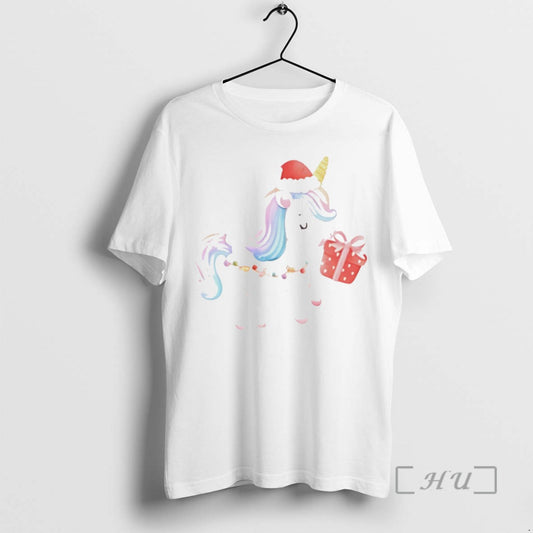 Trending Winged Unicorn Holding Gift Christmas Angel White