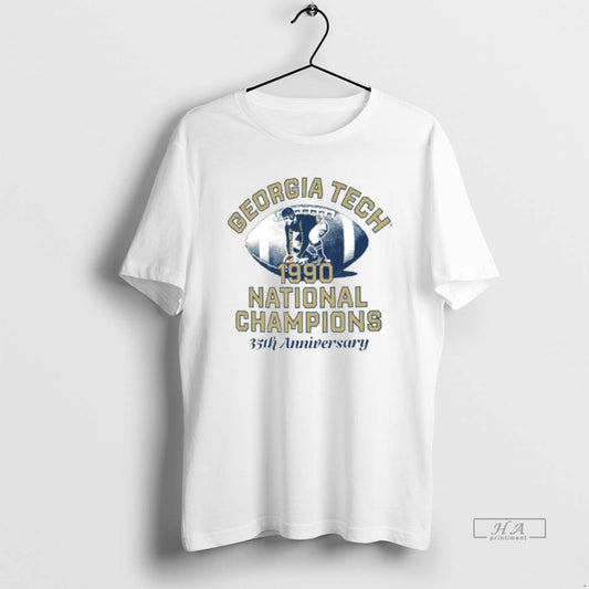 Trendy Georgia Tech Yellow Jackets 1990 National Champs Anniversary Retro Ornaments T-Shirts, Hoodie, Sweatshirt