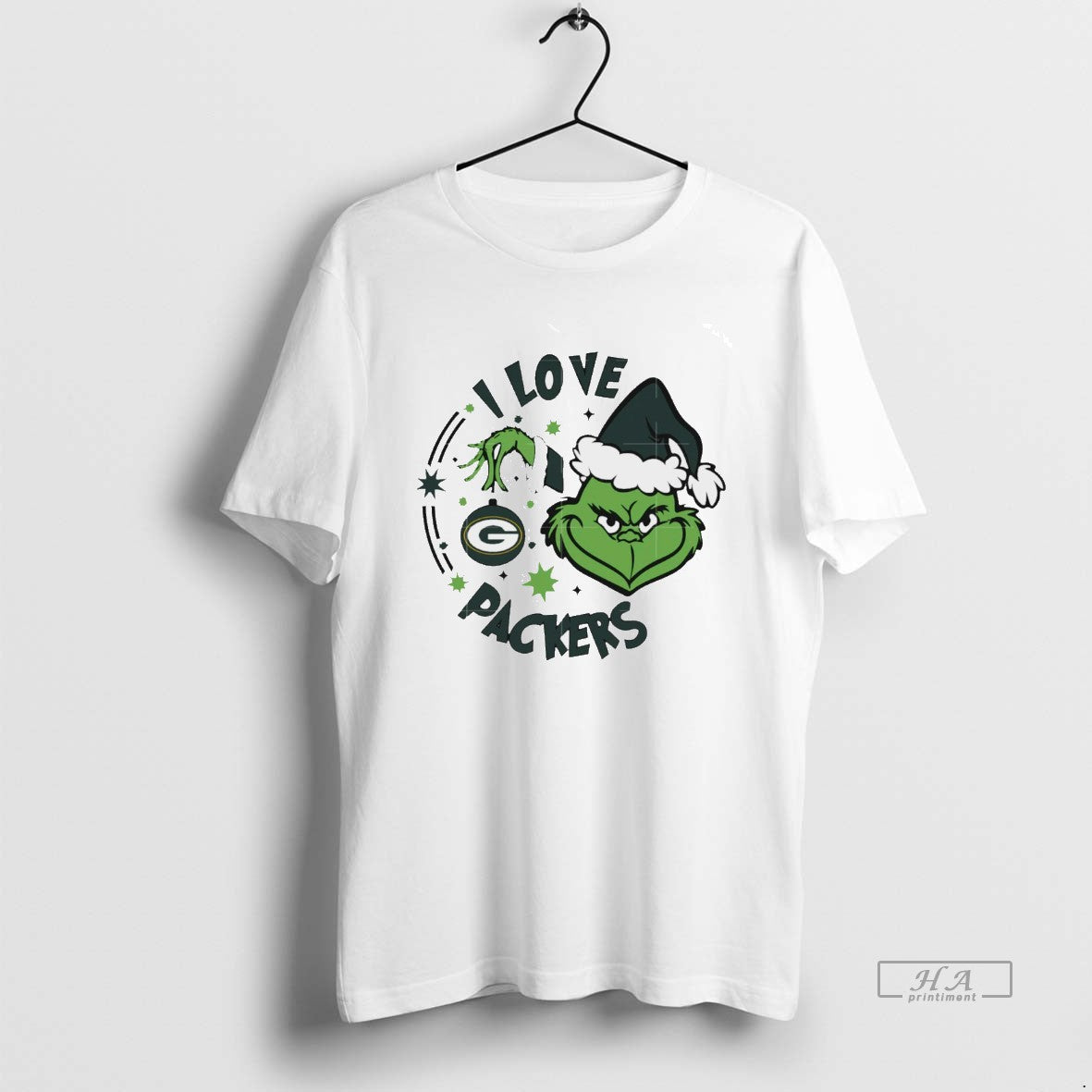Trendy Green Bay Packers X Santa Grinch I Love Packers Christmas White