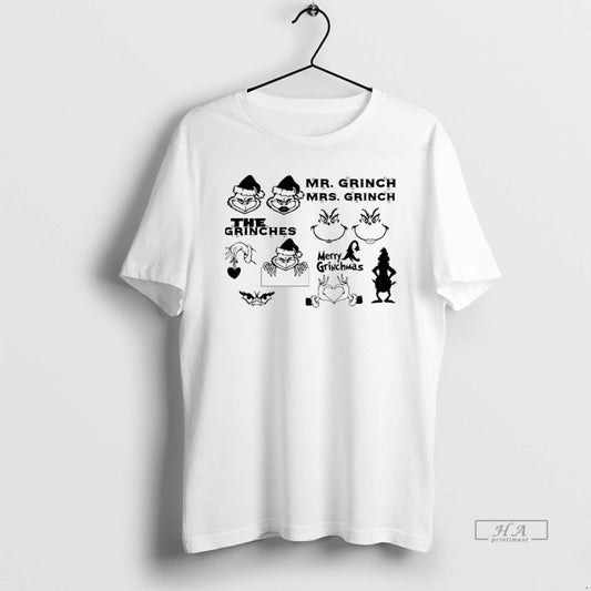 Trendy Grinchy Mr Mrs Festive Grinchmas Christmas White