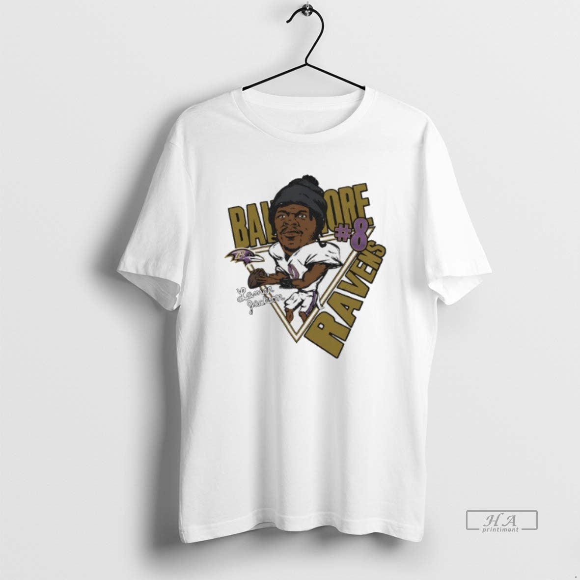 Trendy Lamar Jackson 8 Baltimore Ravens Signature Caricature
