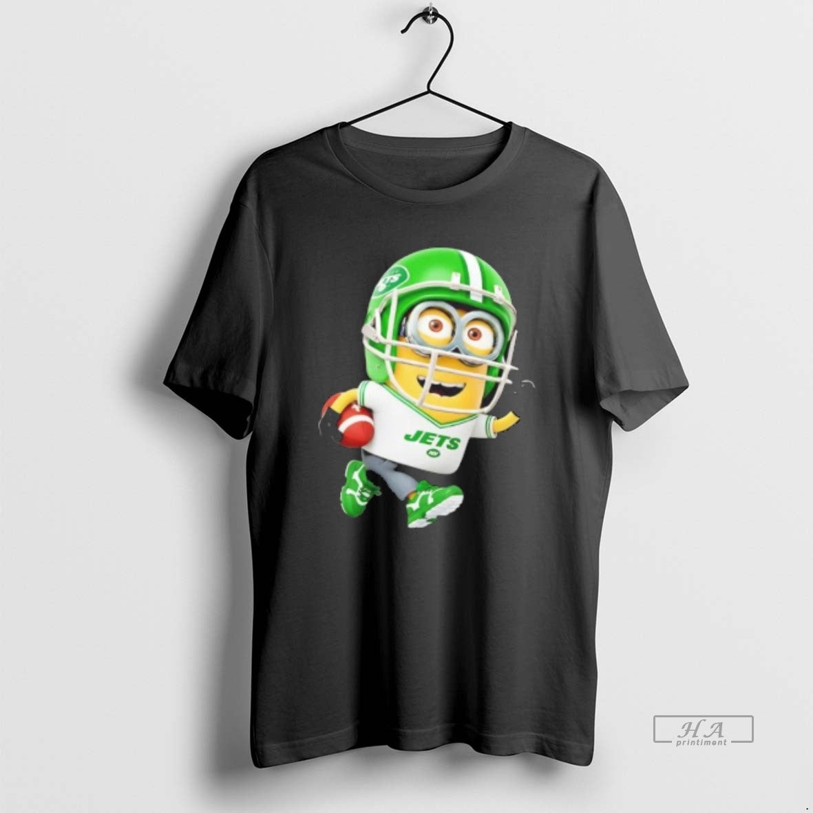 Trendy Minions Is Holding A Ball And Smiling At New York Jets Fans