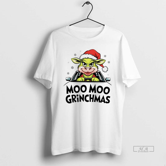 Trendy Moo Moo Grinchmas Christmas White T-Shirts, Hoodie, Sweatshirt | AU18TeeNovaLab.com