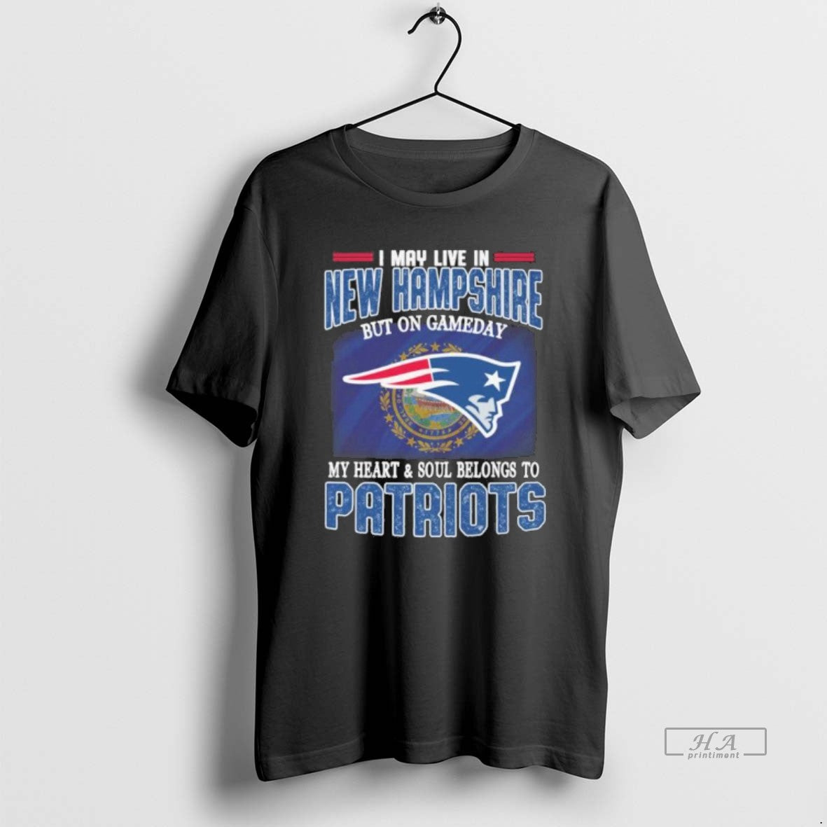 Trendy Official I May Live In New Hampshire But On Game Day My Heart And T-Shirts, Hoodie, Sweatshirt | AU18TeeNovaLab.com