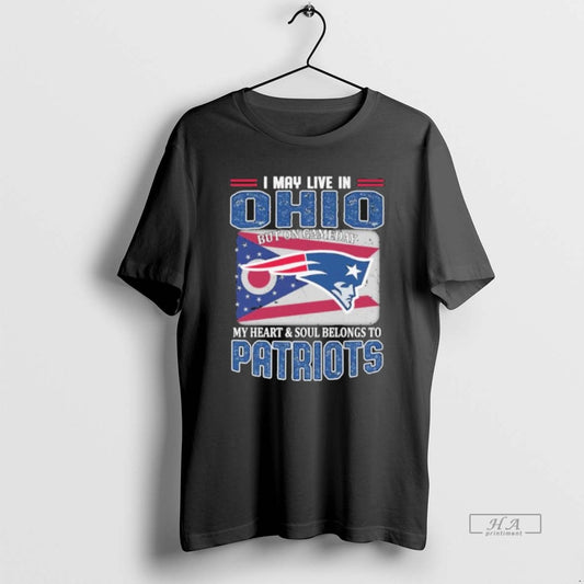 Trendy Official I May Live In Ohio But On Game Day My Heart And Soul T-Shirts, Hoodie, Sweatshirt | AU18TeeNovaLab.com