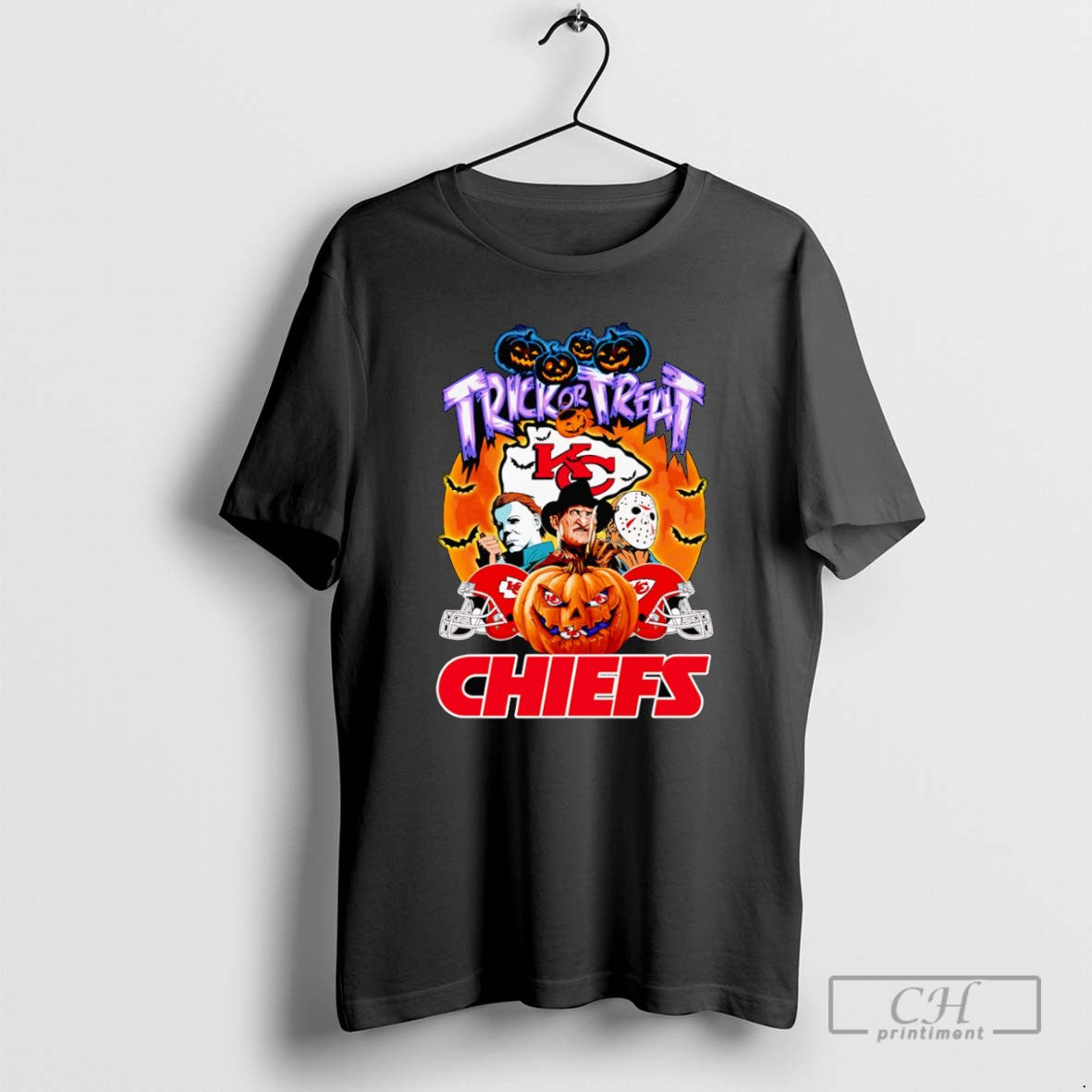 Trick Or Treat Kansas City Chiefs Horror Character T Shirts