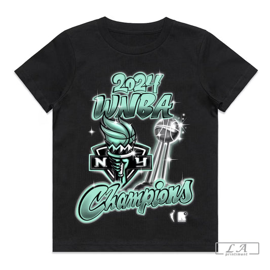 Youth New York Liberty Round21 Black 2024 Wnba Finals Champions Airbrush