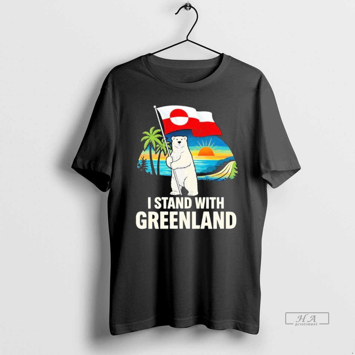 Official I Stand With Greenland Flag Bear Sunset T-Shirts, Hoodie, Sweatshirt | AU18TeeNovaLab.com