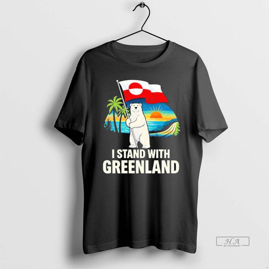 Official I Stand With Greenland Flag Bear Sunset T-Shirts, Hoodie, Sweatshirt | AU18TeeNovaLab.com