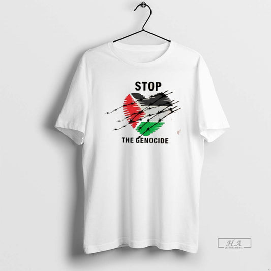 Official Stop The Genocide Heart T-Shirts, Hoodie, Sweatshirt | AU18TeeNovaLab.com
